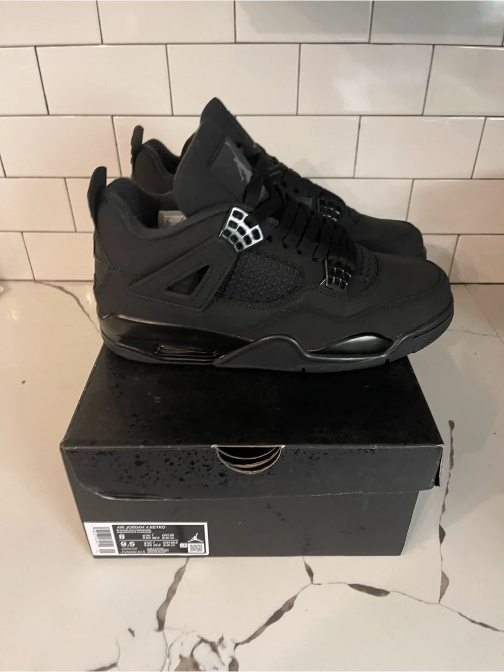 Mens Retro 4 Black Cat Size 8.